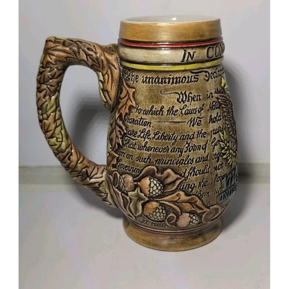 Vintage 1776 200 Years Anheuser Declaration Independence Ceramarte Beer Stein